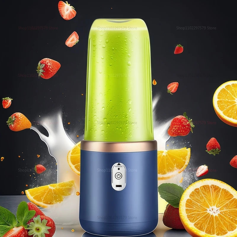 BlendGo™ Multifunction Double Cup Juicer 400ml USB Rechargeable Portable Electric Juicer 6 Blade Fruit Blender for Home Kitchen Tool