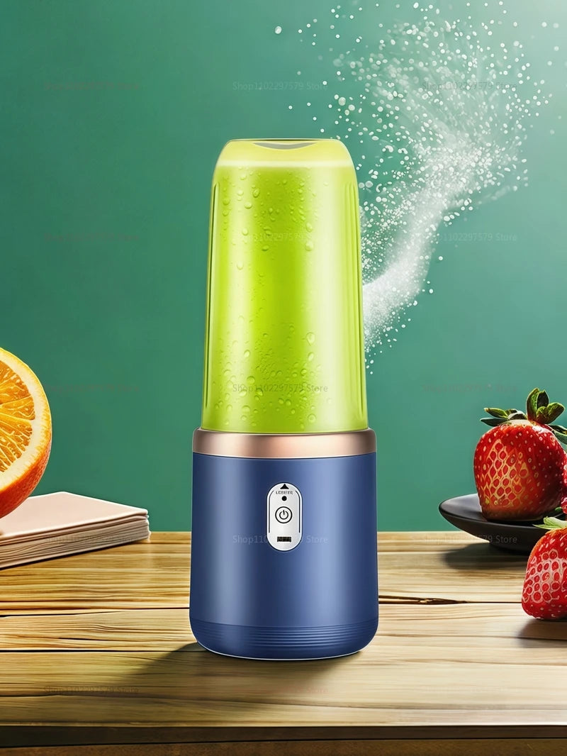 BlendGo™ Multifunction Double Cup Juicer 400ml USB Rechargeable Portable Electric Juicer 6 Blade Fruit Blender for Home Kitchen Tool