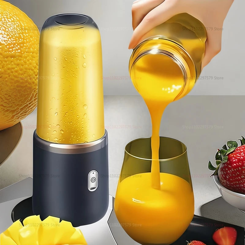 BlendGo™   Multifunction Double Cup Juicer 400ml USB Rechargeable Portable Electric Juicer 6 Blade Fruit Blender for  Home Kitchen Tool