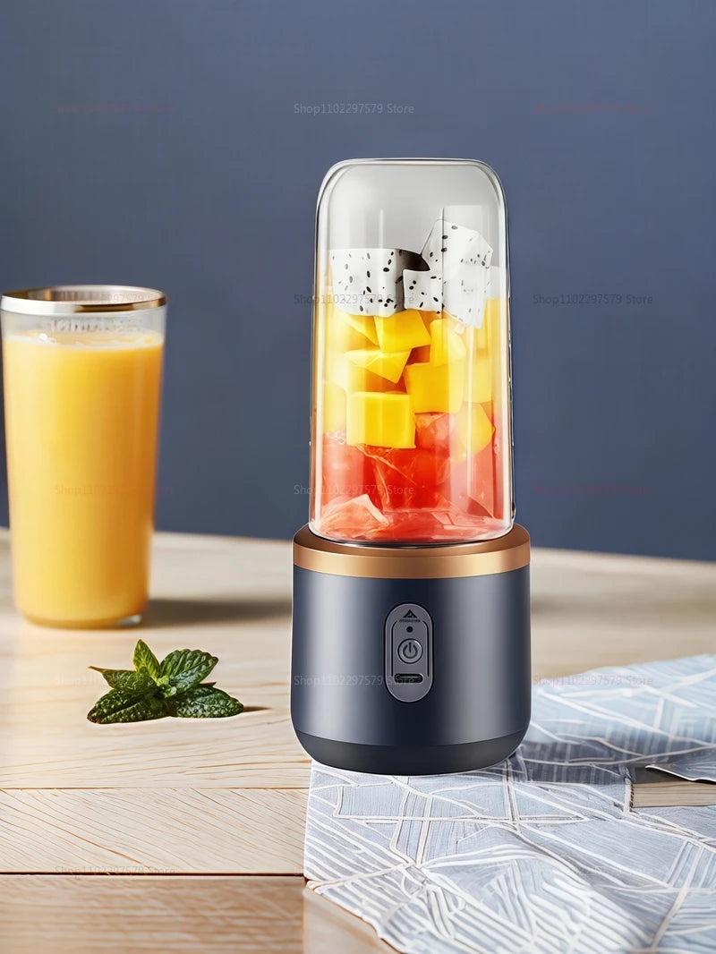 BlendGo™   Multifunction Double Cup Juicer 400ml USB Rechargeable Portable Electric Juicer 6 Blade Fruit Blender for  Home Kitchen Tool