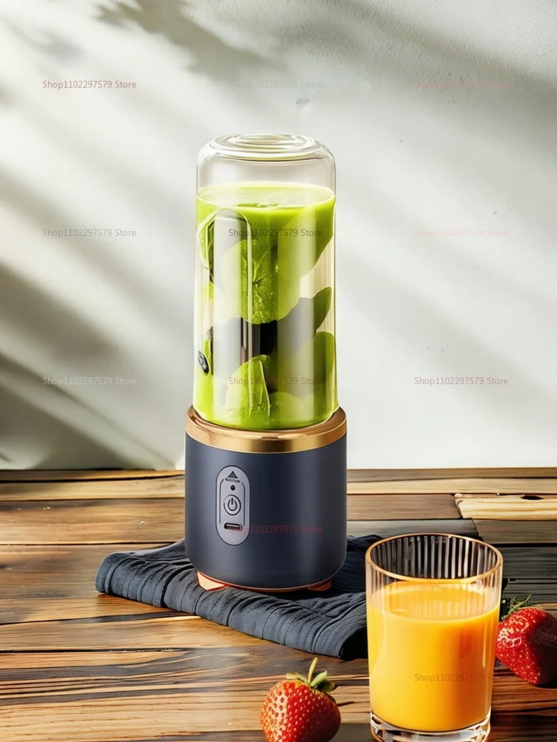 BlendGo™   Multifunction Double Cup Juicer 400ml USB Rechargeable Portable Electric Juicer 6 Blade Fruit Blender for  Home Kitchen Tool